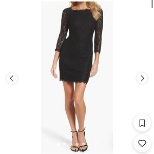 Diane Von Furstenberg Black Sheath Cocktail Dress